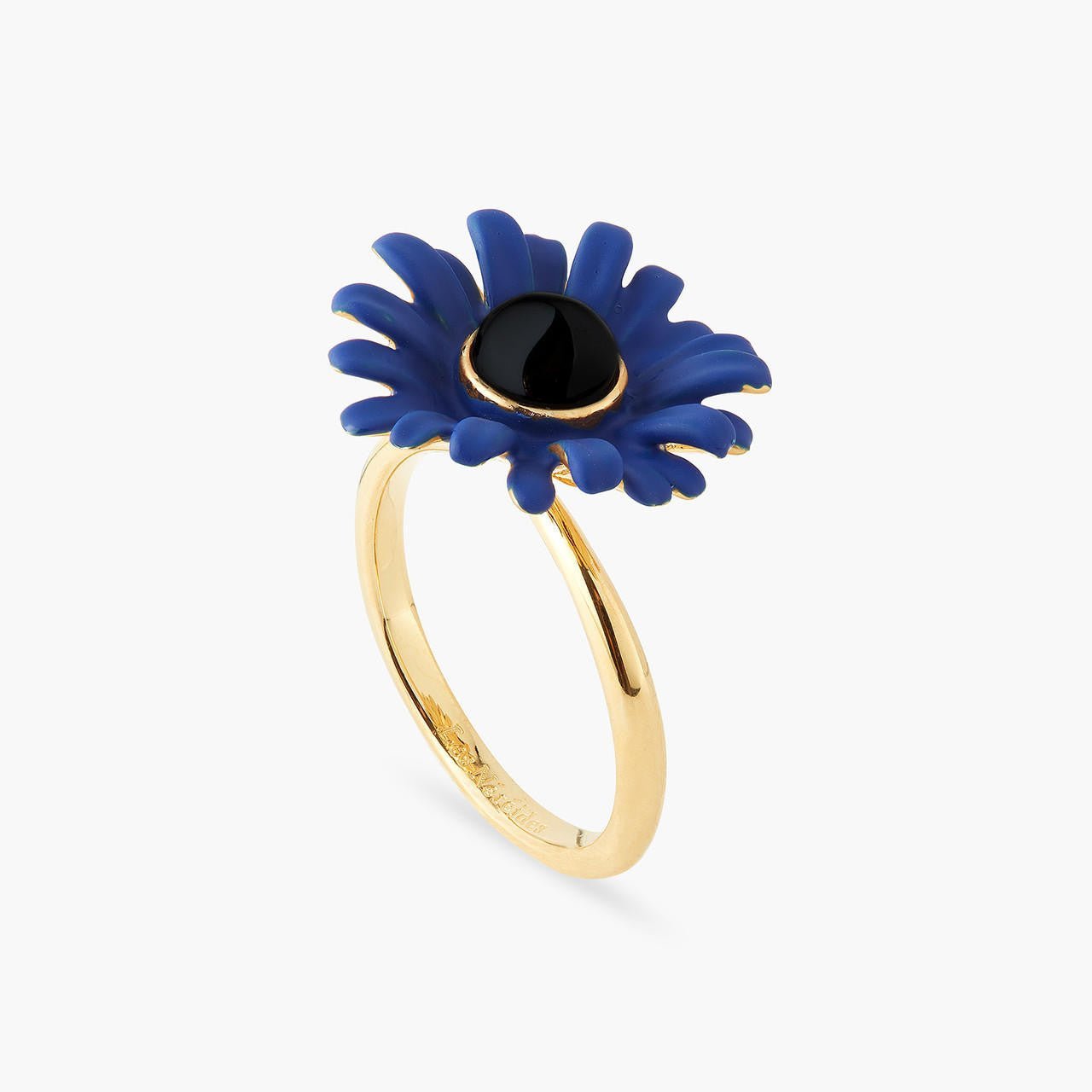 Cobalt blue gerbera adjustable ring | AQHC6011 - Les Nereides