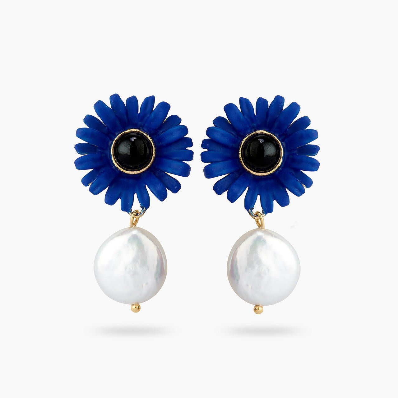 Cobalt blue gerbera earrings | AQHC1041 - Les Nereides