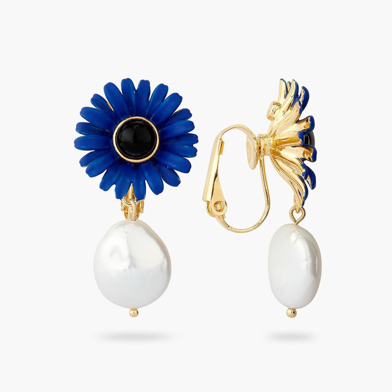 Cobalt blue gerbera earrings | AQHC1041 - Les Nereides