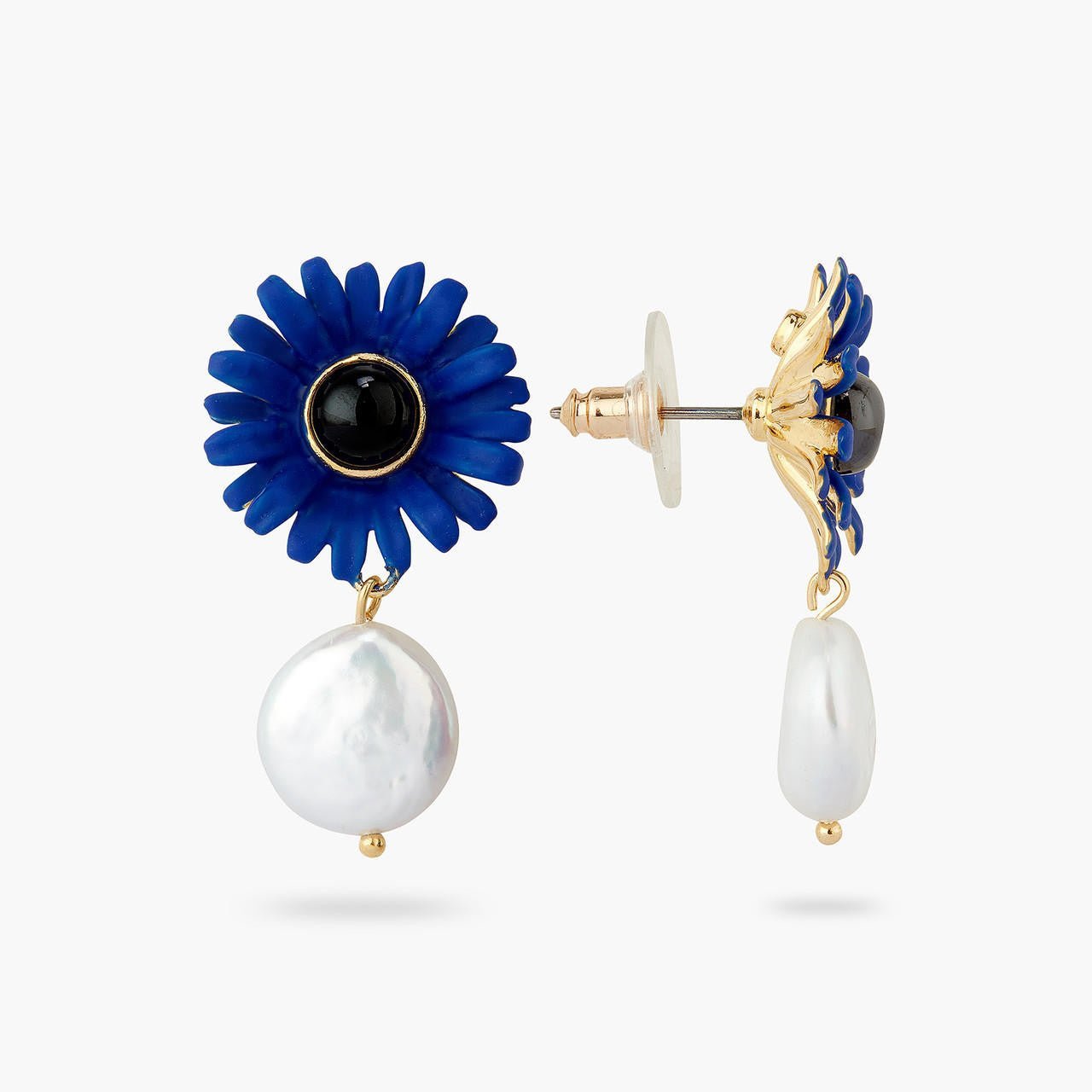 Cobalt blue gerbera earrings | AQHC1041 - Les Nereides