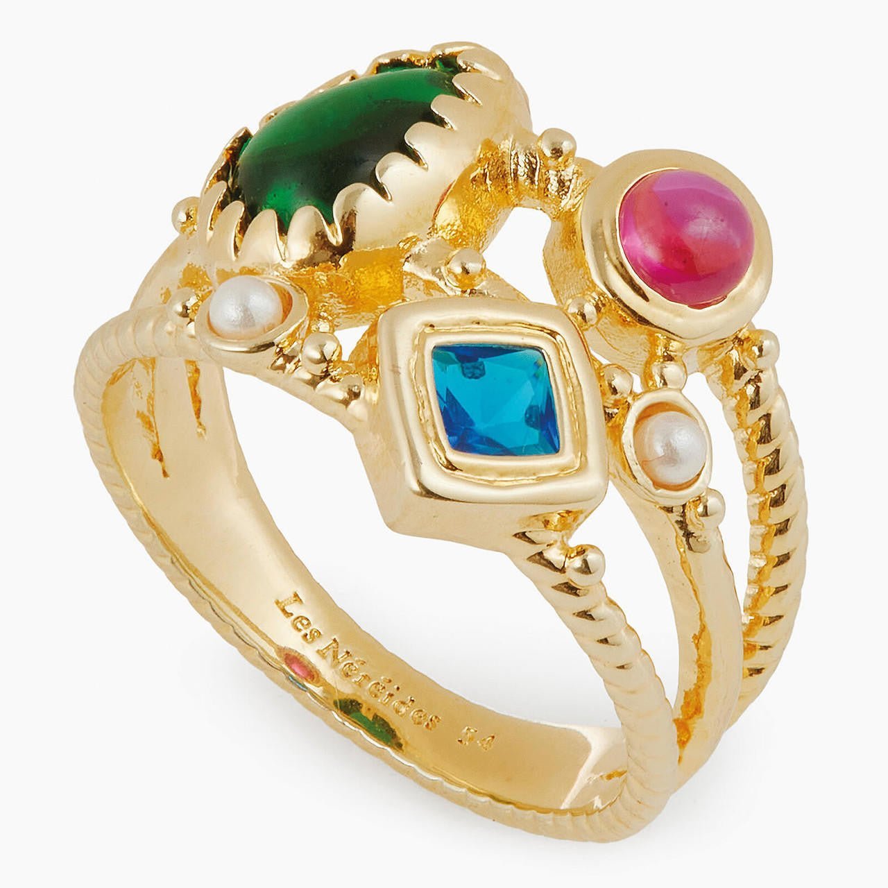 Coloured Stones Cocktail Ring | APJS6011 - Les Nereides