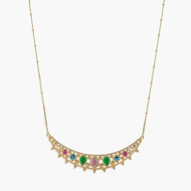 Coloured Stones Statement Necklace | APJS3011 - Les Nereides
