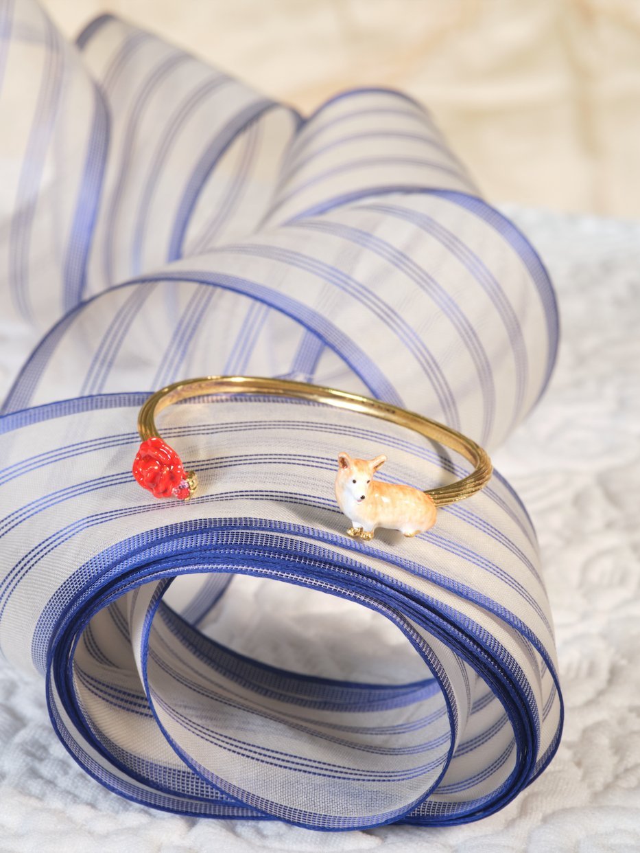 Corgi And Red Rose Bangle Bracelet | ASLA2011 - Les Nereides