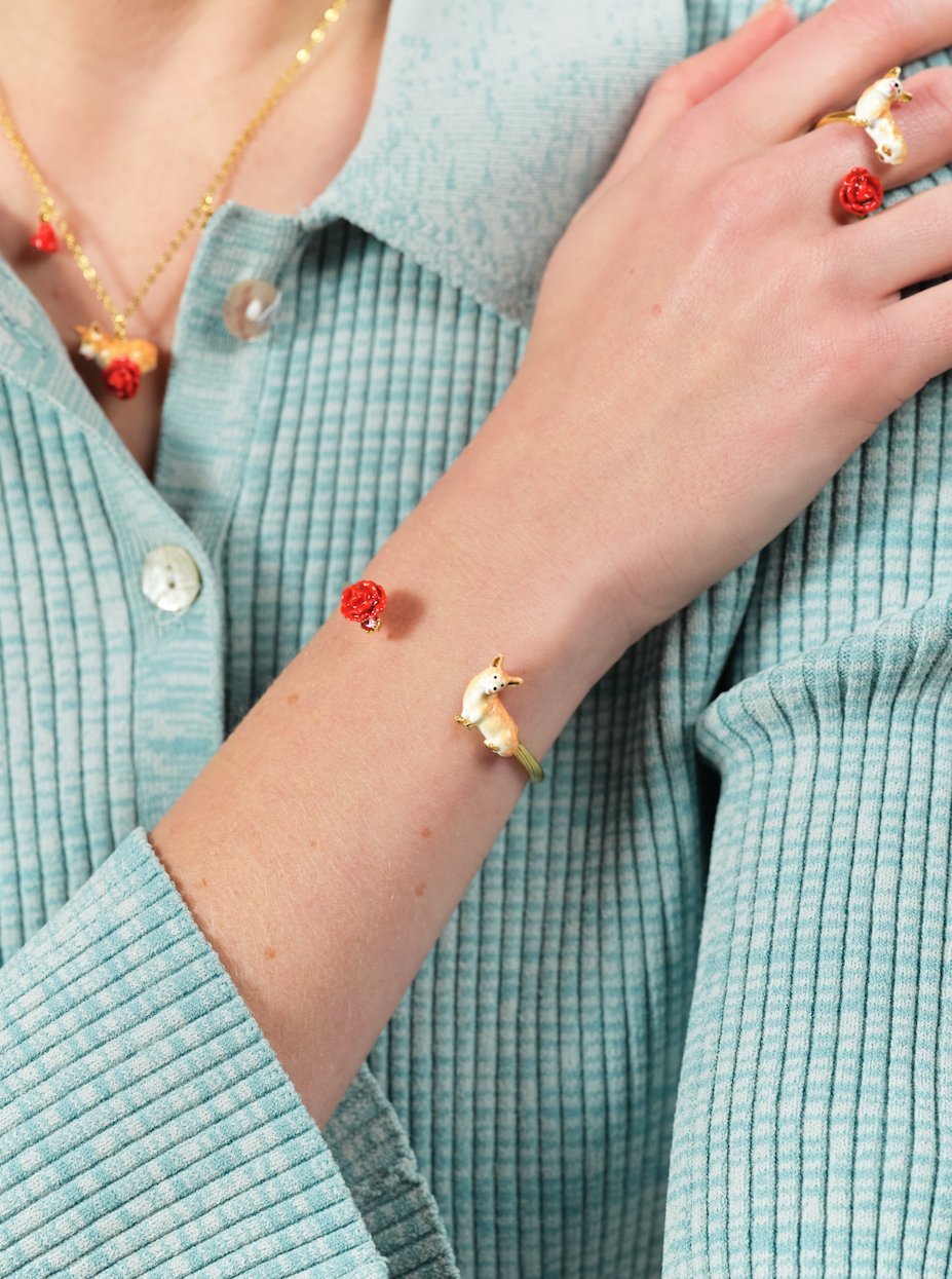 Corgi And Red Rose Bangle Bracelet | ASLA2011 - Les Nereides
