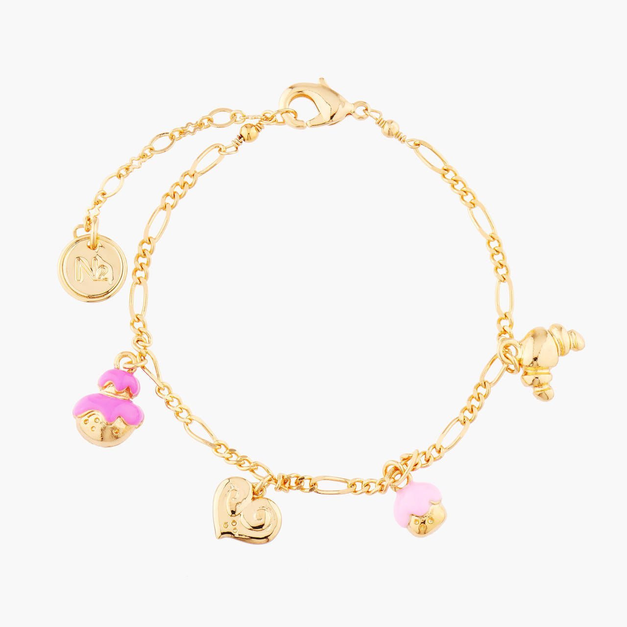 Cream Puff, Palmier, Puff Pastry And Croissant Charms Bracelet | AMFP2021 - Les Nereides