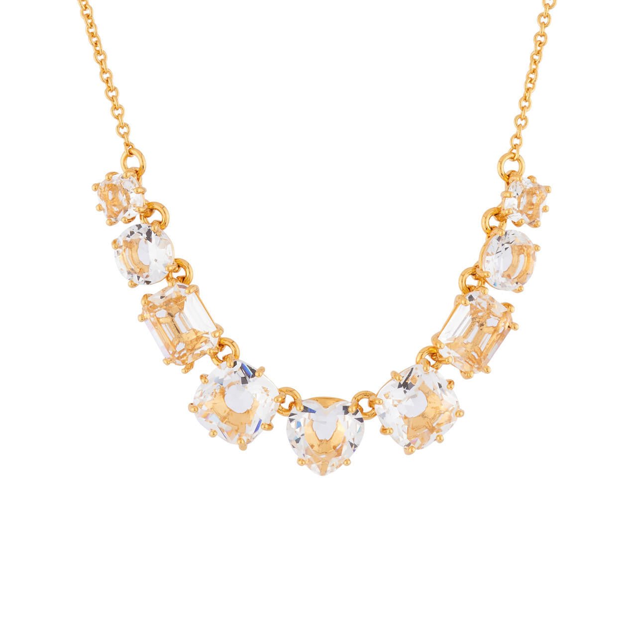 Crystal 9 Stones La Diamantine Thin Necklace | AILD3182 - Les Nereides