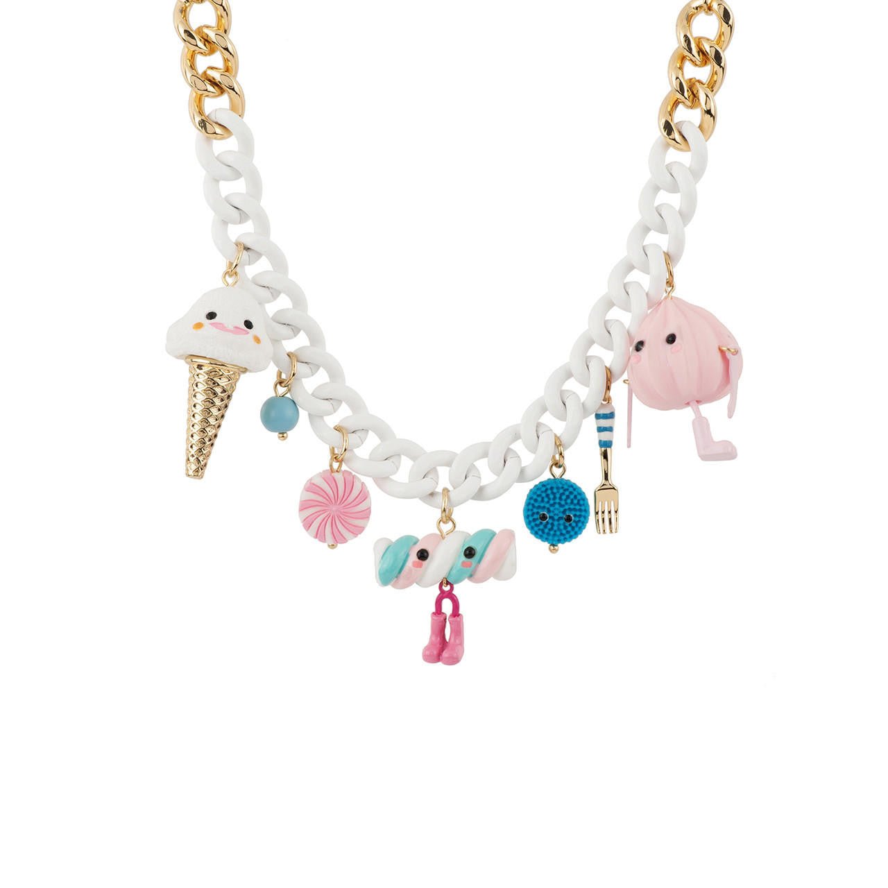 Cute Marshmallow And Ice Cream Monsters Necklace | - Les Nereides