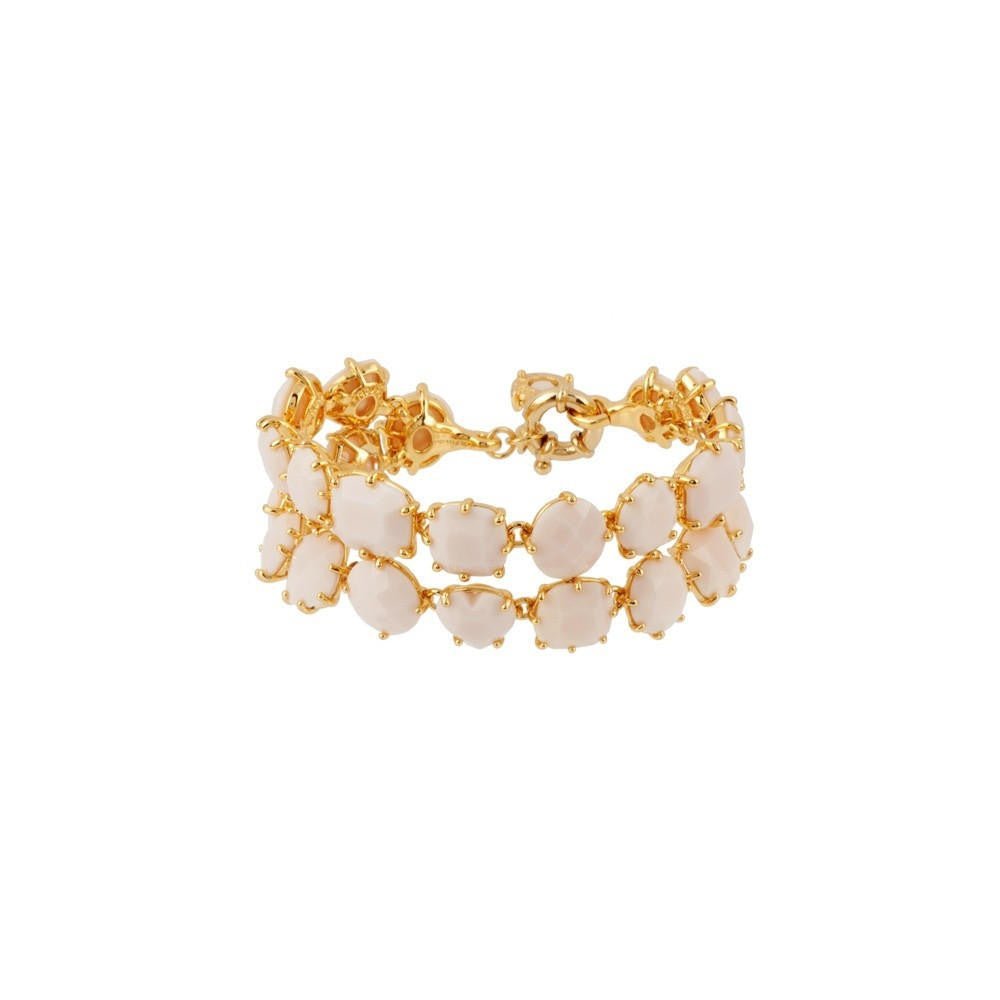 Double Row La Diamantine Beige Rose Bracelet | ADLD2161 - Les Nereides