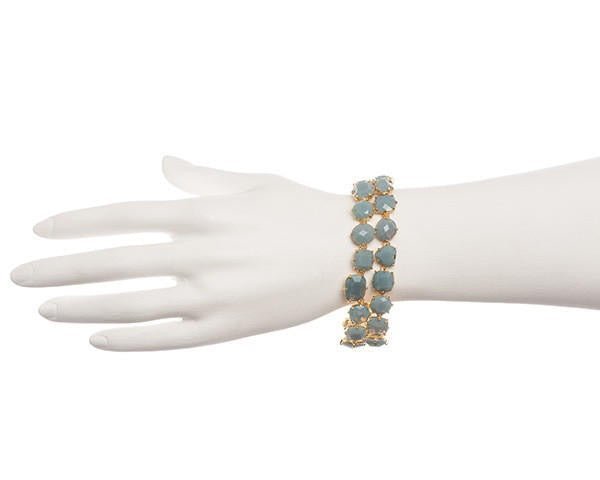 Double Row La Diamantine Blue Grey Bracelet | ADLD2162 - Les Nereides