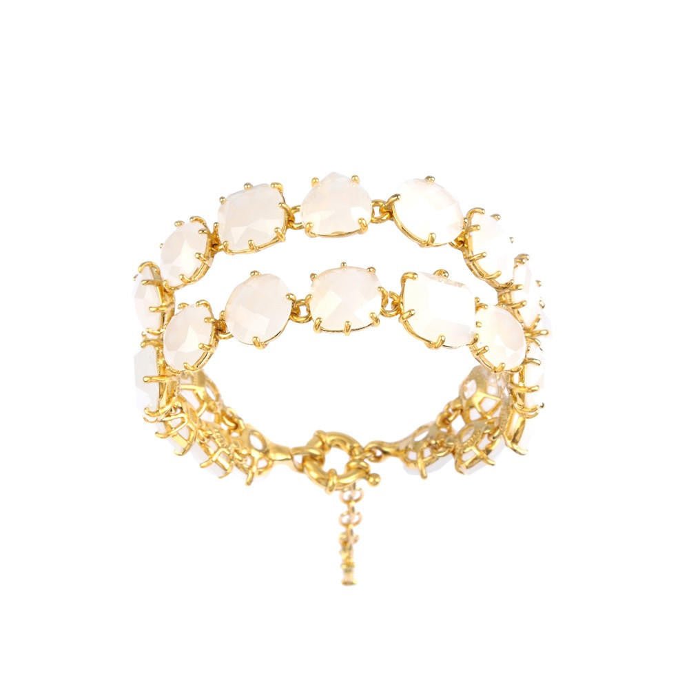 Double Row La Diamantine White Bracelet | ABLD2162 - Les Nereides