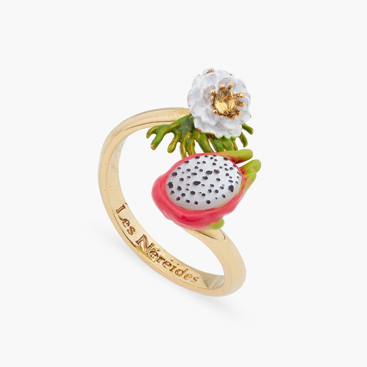 Dragon Fruit And Pitaya Flower You And Me Adjustable Ring | ARPA6031 - Les Nereides
