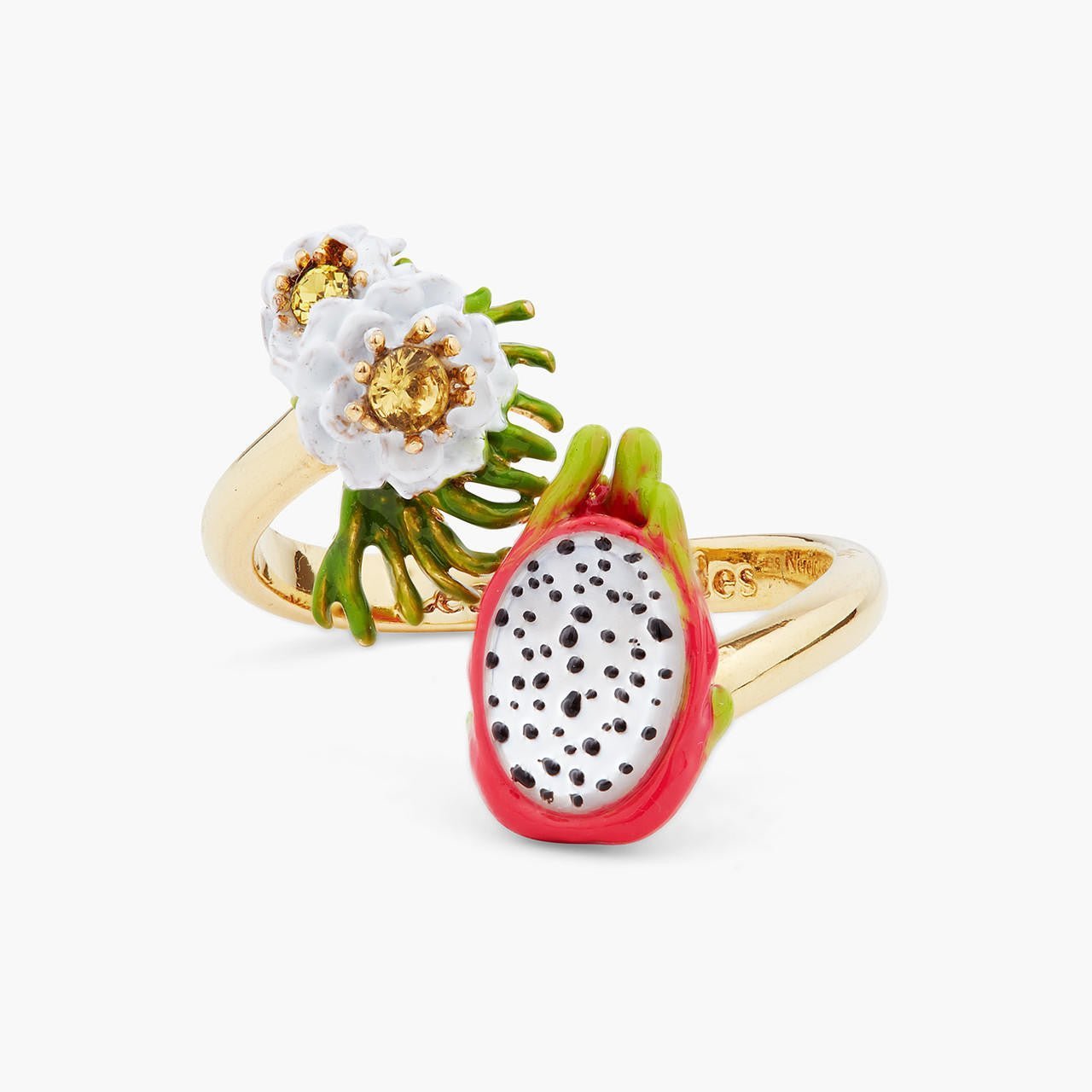 Dragon Fruit And Pitaya Flower You And Me Adjustable Ring | ARPA6031 - Les Nereides