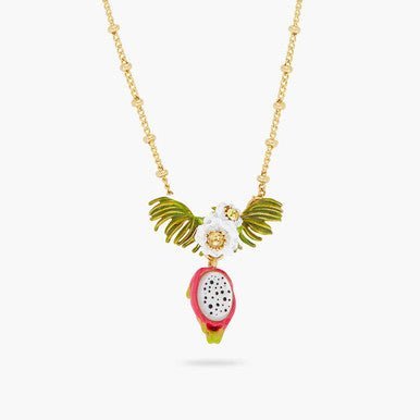 Dragonfruit And Pitaya Flower Pendant Necklace | ARPA3041 - Les Nereides