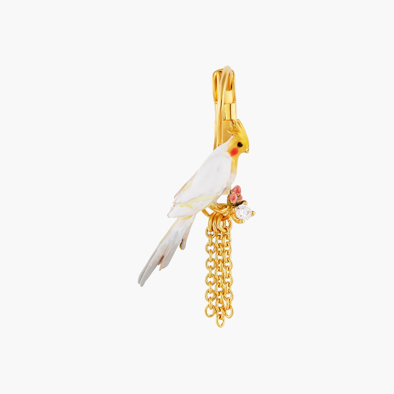 Duo Of Cockatiels And Rosebuds Earrings | AOLA1011 - Les Nereides