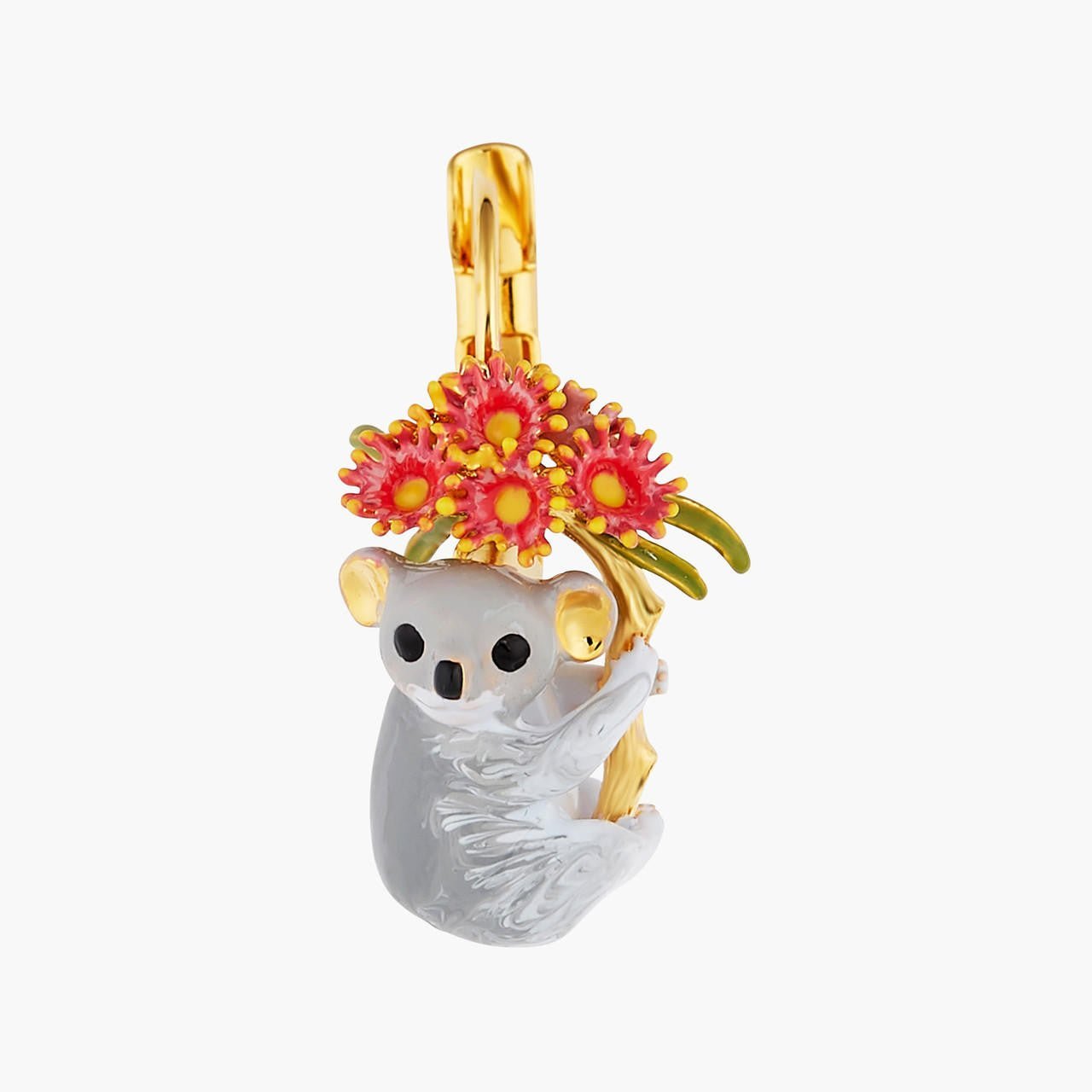 Duo Of Koalas And Pink Eucalyptus Earrings | AOLA1051 - Les Nereides