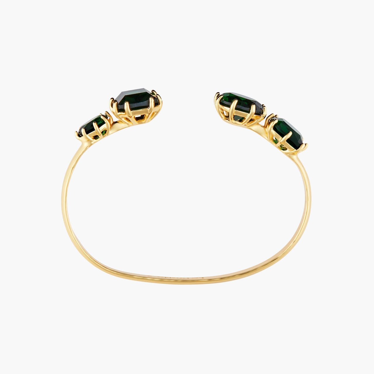 Emerald Green 4 Stones Diamantine Bangle Bracelet | AOLD2541 - Les Nereides