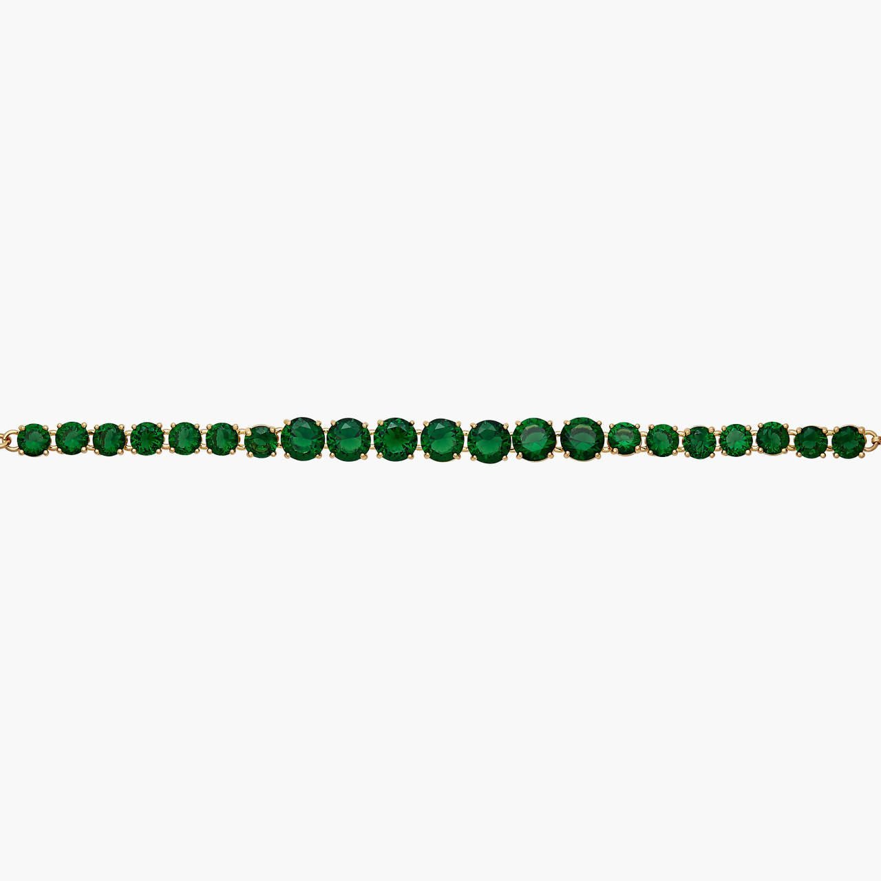 Emerald Green Luxurious One Row Diamantine Bracelet | AOLD2521 - Les Nereides