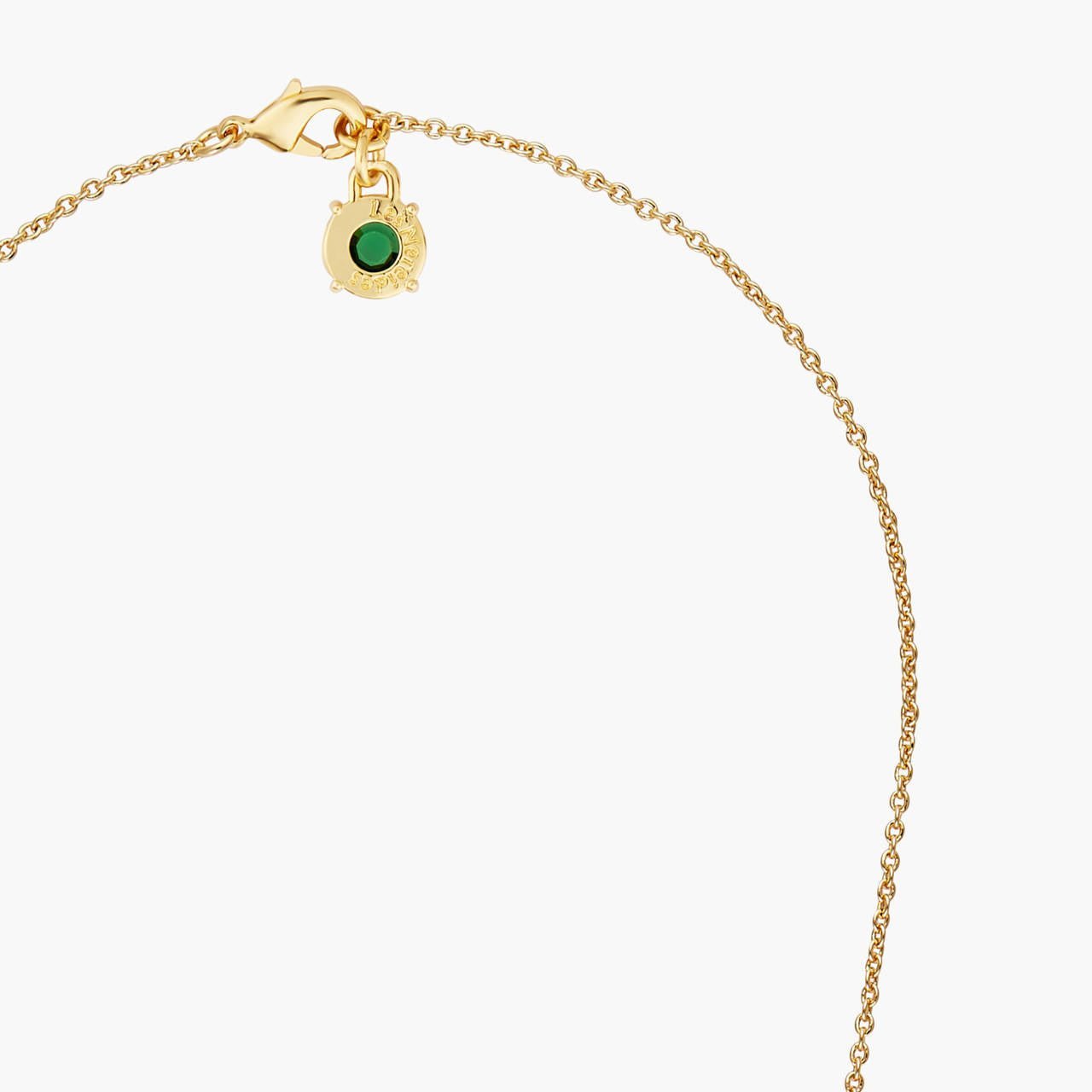 Emerald Green Round Stone Diamantine Long Necklace | AOLD3331 - Les Nereides