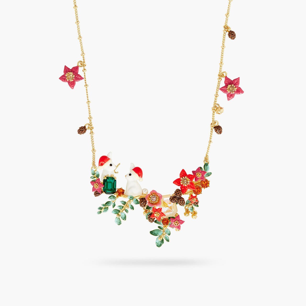 Enchanted christmas rabbit statement necklace | AQNE3011 - Les Nereides