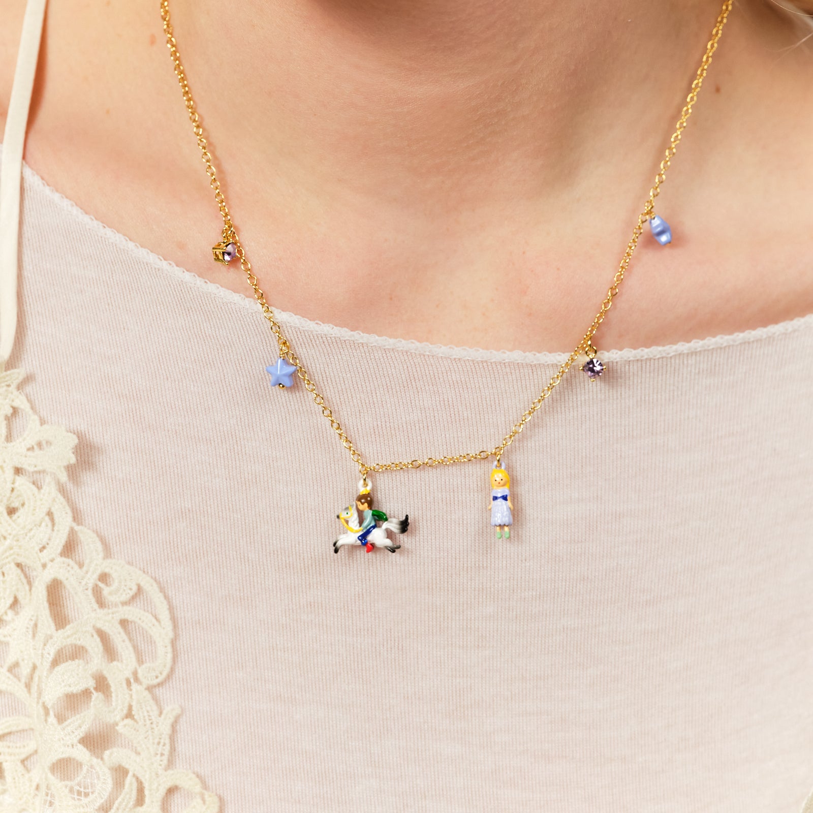 Enchanted Hair Princess And Prince Charm Necklace | ASCE3021 - Les Nereides