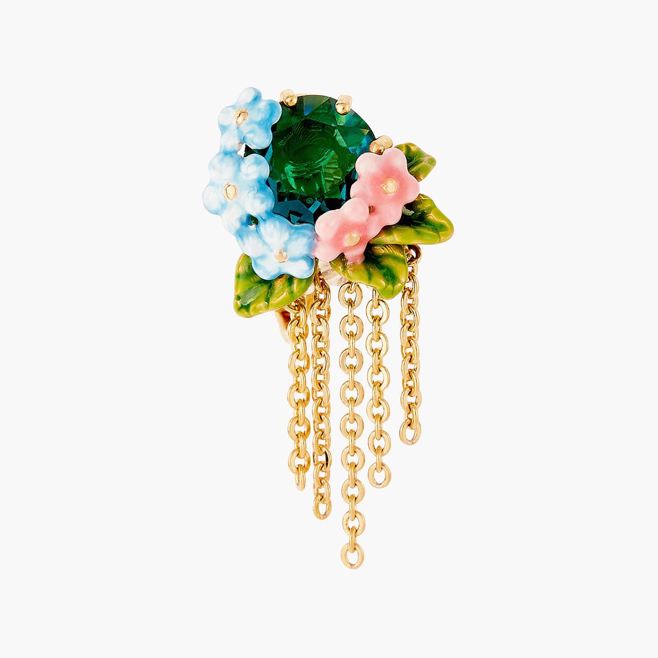 Faceted Crystal, Peony And Campanula Flowers Earrings | ANLA101C/1 - Les Nereides