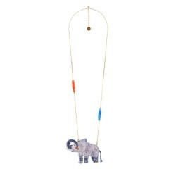 Faune En Folie Marbled Resin & Elephant Necklace | ADFO3021 - Les Nereides