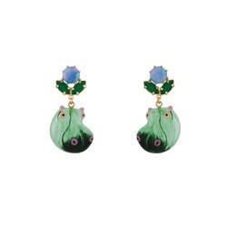 Faune En Folie Marbled Resin & Hippopotamus Earrings | ADFO1031 - Les Nereides