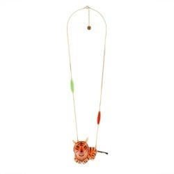 Faune En Folie Marbled Resin & Tiger Necklace | ADFO3041 - Les Nereides