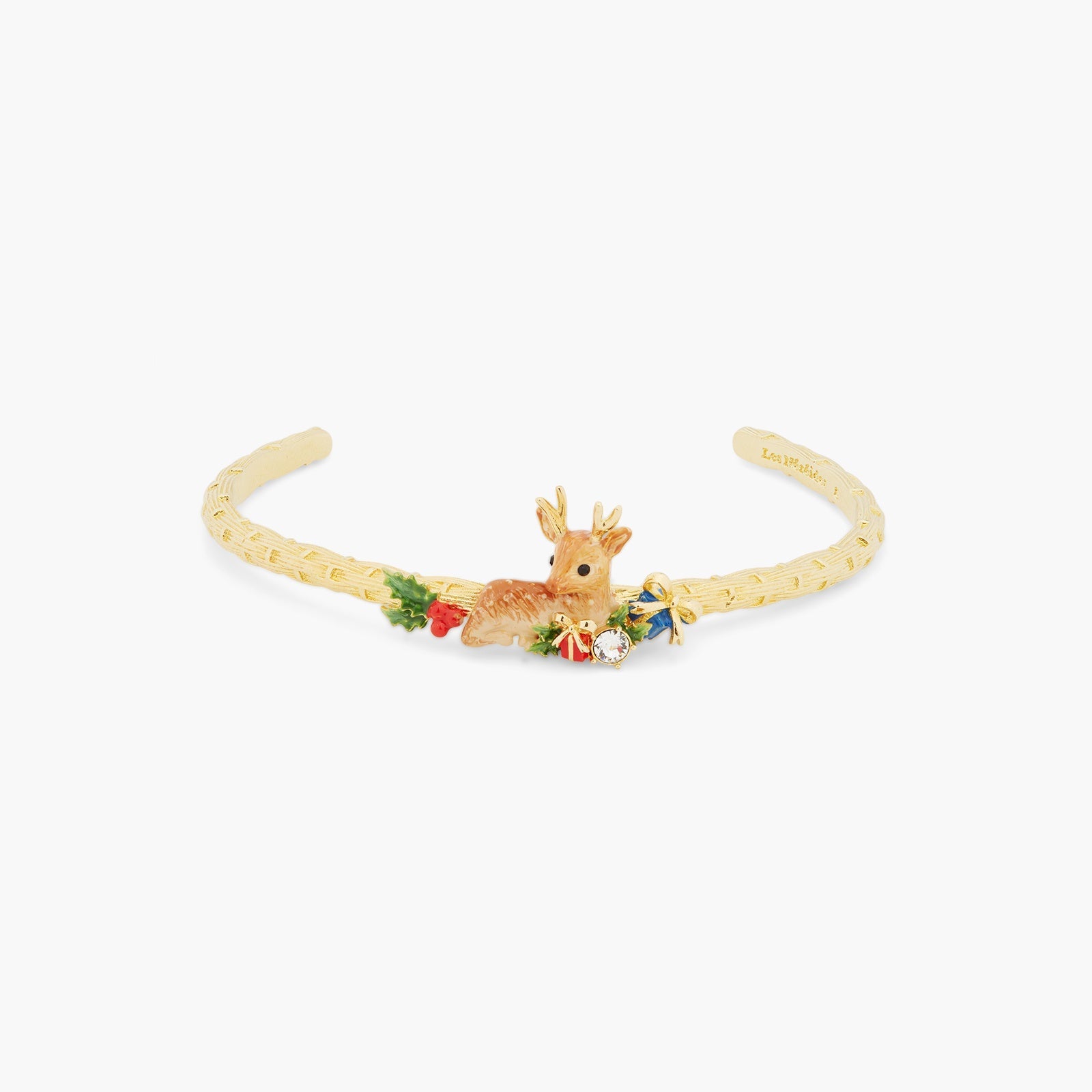 Fawn And Christmas Holly Bangle Bracelet | ASPS2011 - Les Nereides