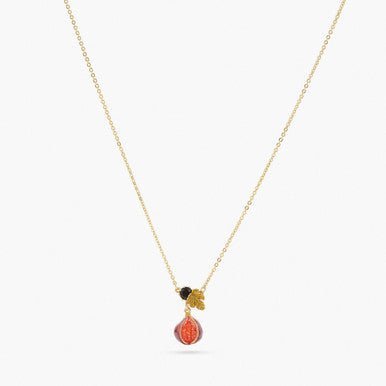 Fig And Black Stone Pendant Necklace | APVE3091 - Les Nereides