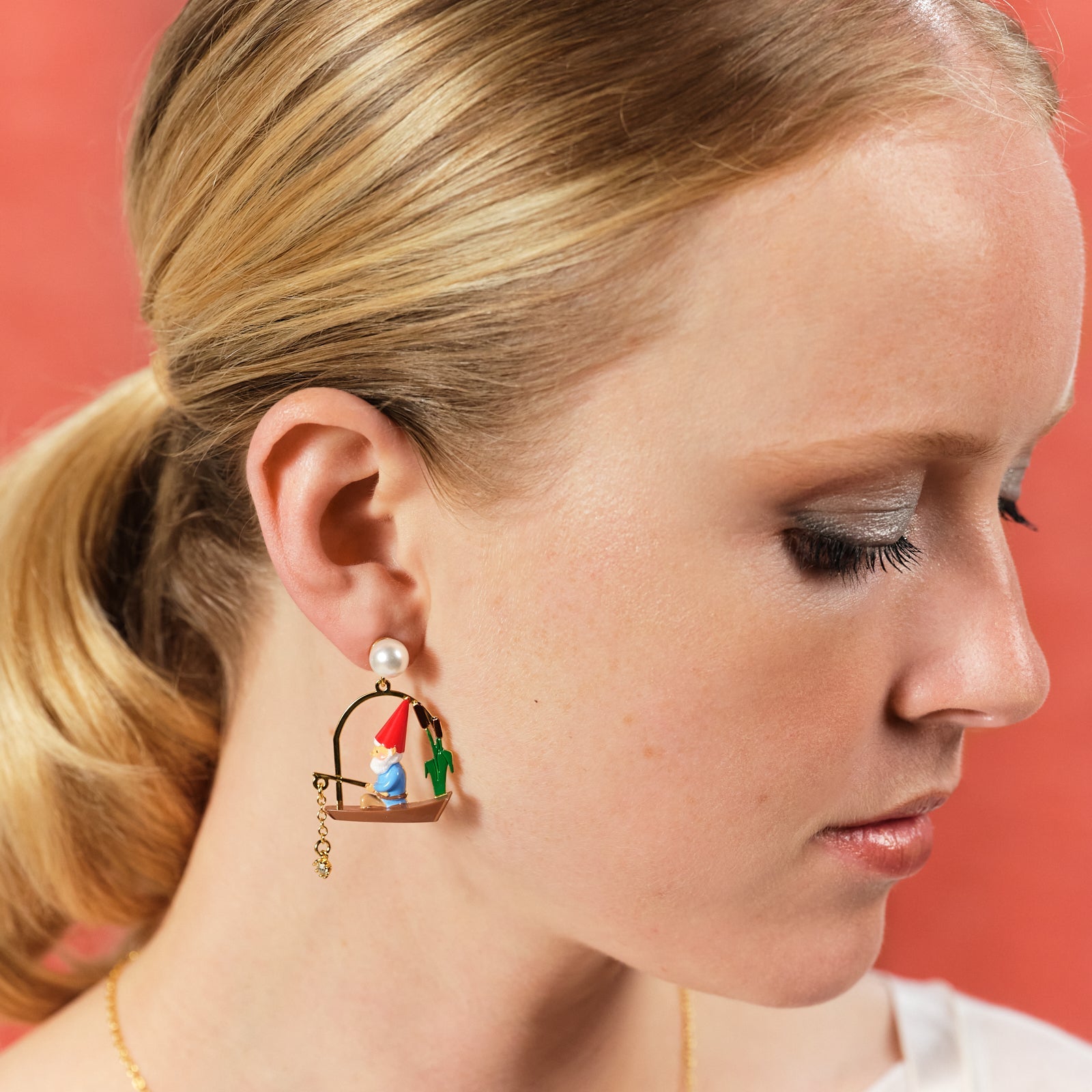 Fishing Garden Gnome Earrings | ASCP1061 - Les Nereides