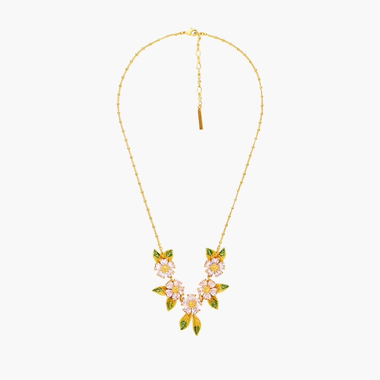 Foliage And Heart Flower Petals Statement Necklace | ANHA3061 - Les Nereides