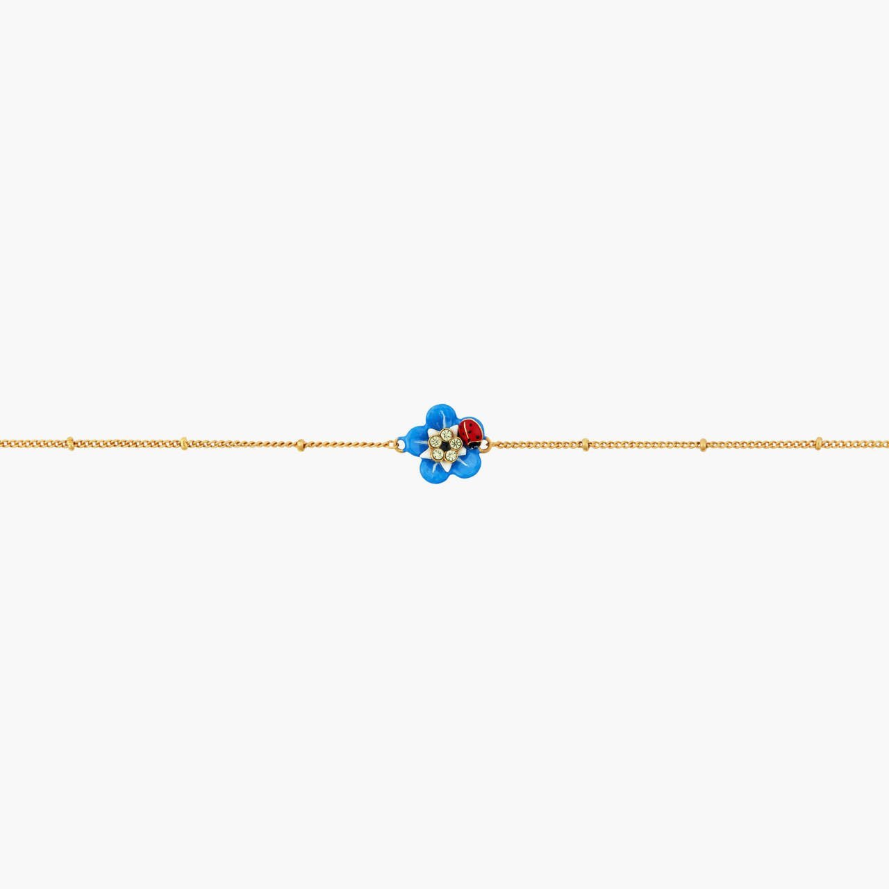Forget - Me - Not And Little Ladybird Thin Bracelet | ANBM2031 - Les Nereides