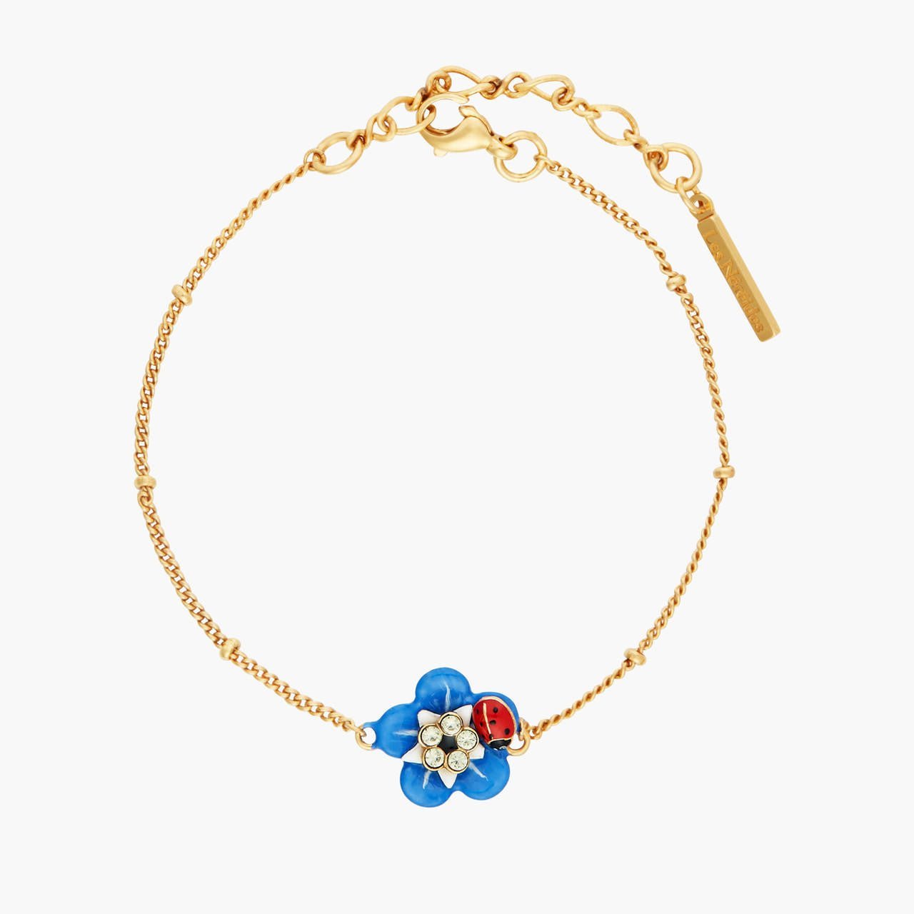 Forget - Me - Not And Little Ladybird Thin Bracelet | ANBM2031 - Les Nereides