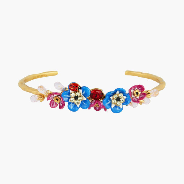 Forget-Me-Not Flower And Ladybird Bangle Bracelet | ANBM2011 - Les Nereides
