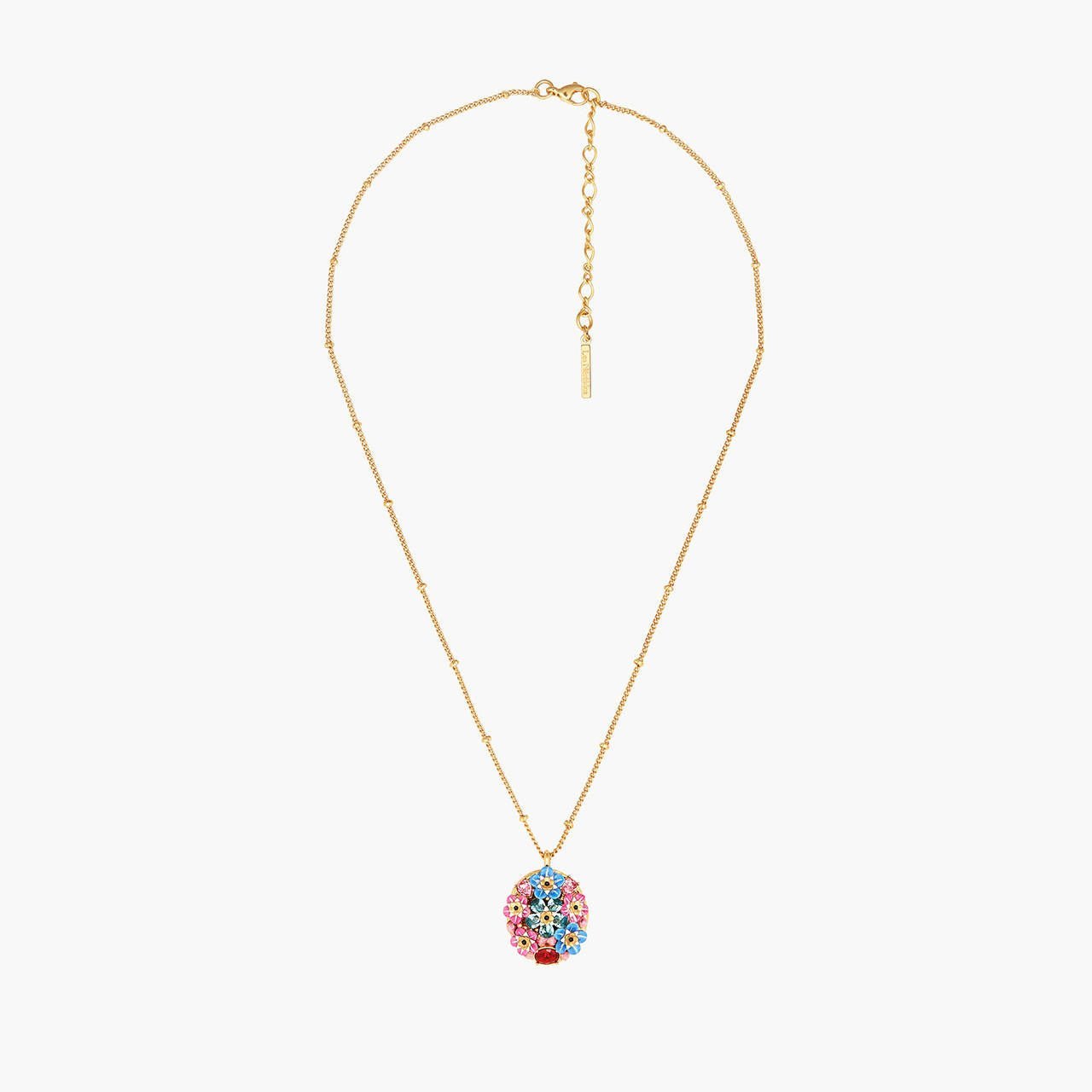 Forget - Me - Not Rosebuds And Ladybird Hidden Secret Medallion Necklace | ANBM3041 - Les Nereides