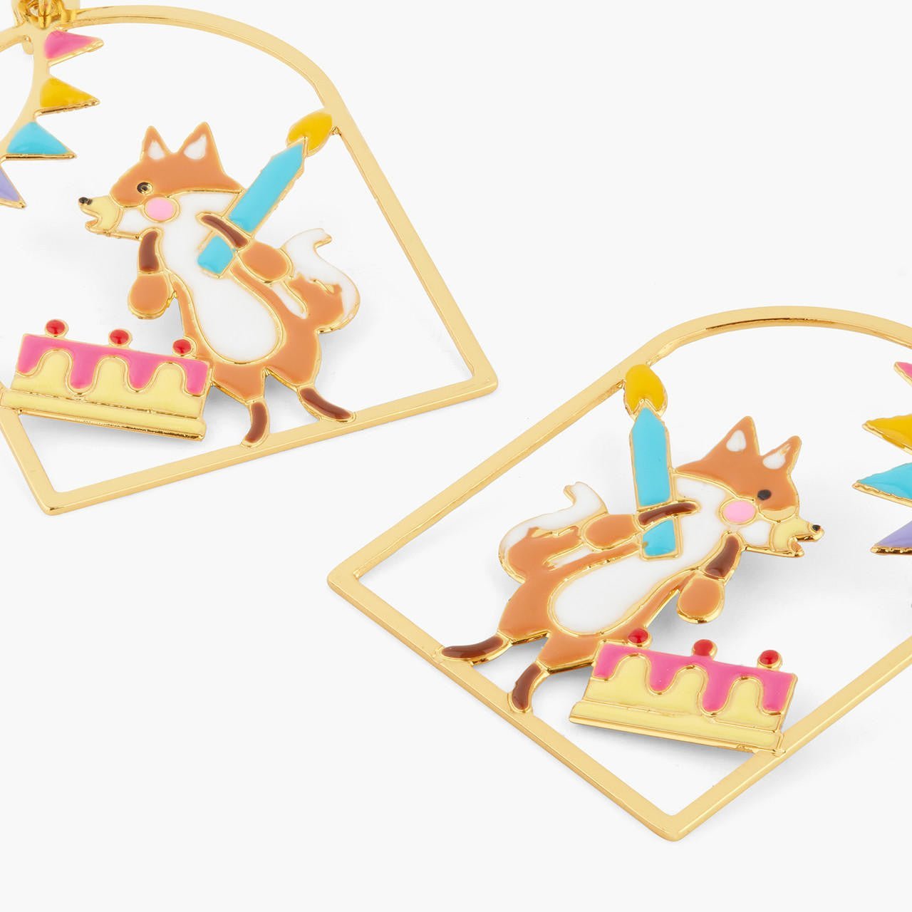 Fox and birthday cake earrings | AQPP1101 - Les Nereides
