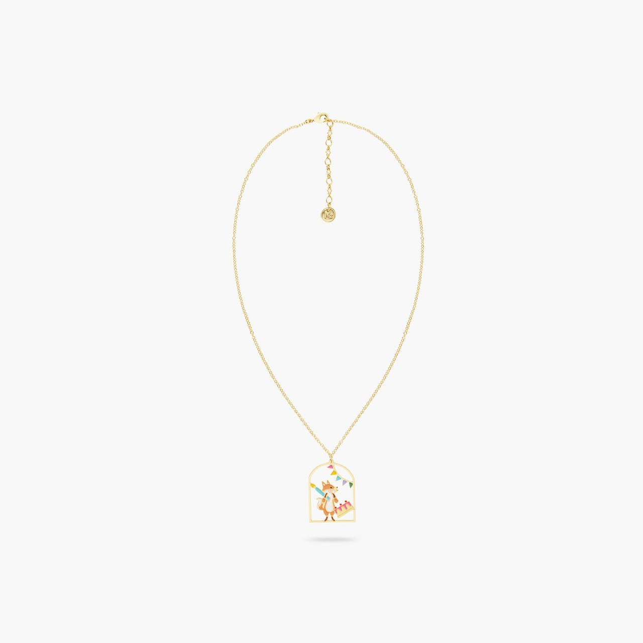 Fox, cake and Bunting pendant necklace | AQPP3061 - Les Nereides