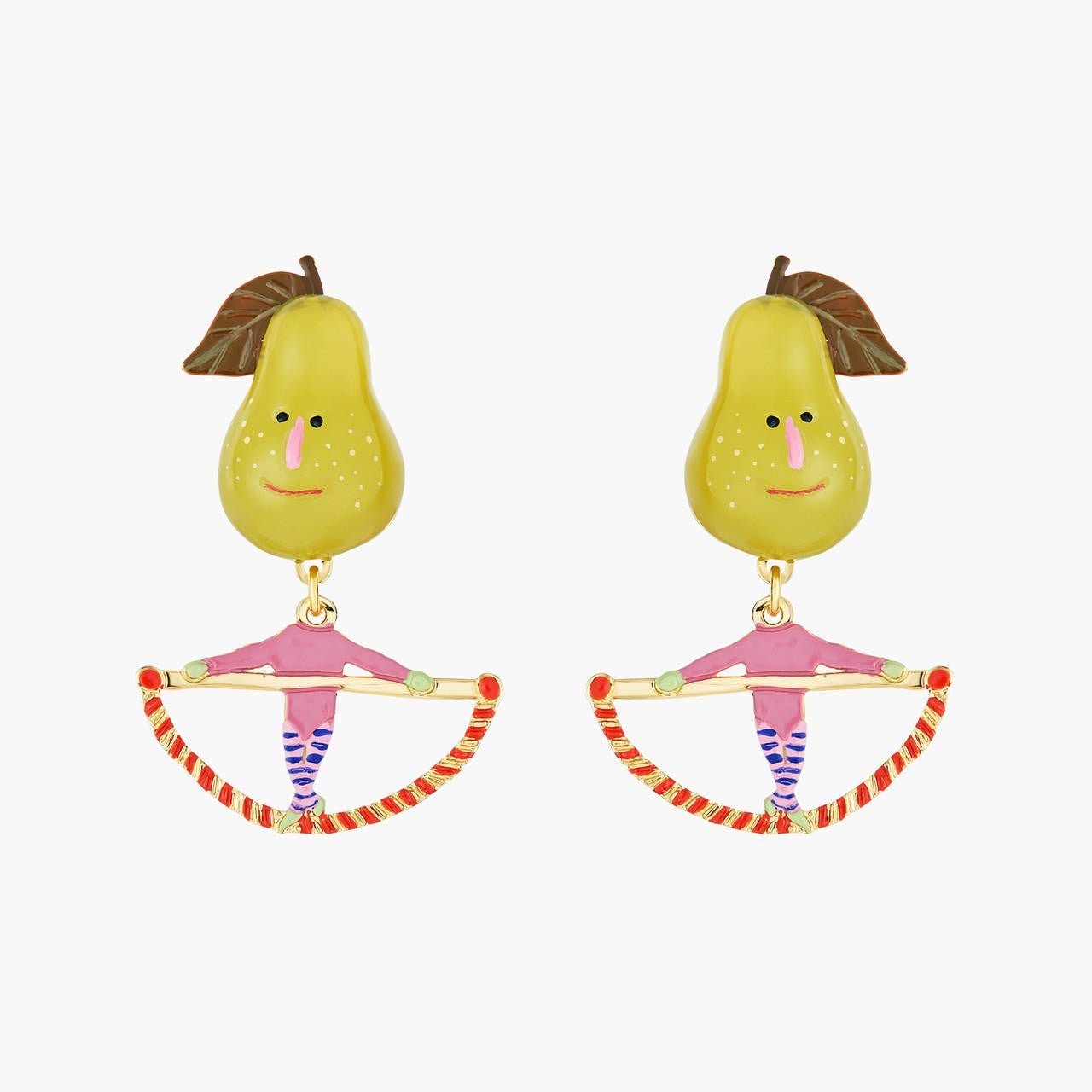 Fruit Circus Pear And Trapeze Earrings | ANFC1021 - Les Nereides