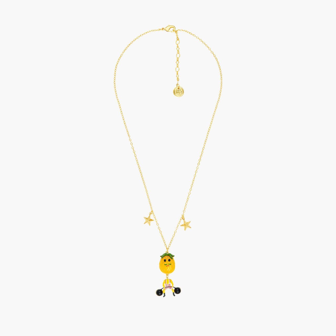 Fruit Circus Pineapple Weight Lifter Pendant Necklace | ANFC3061 - Les Nereides