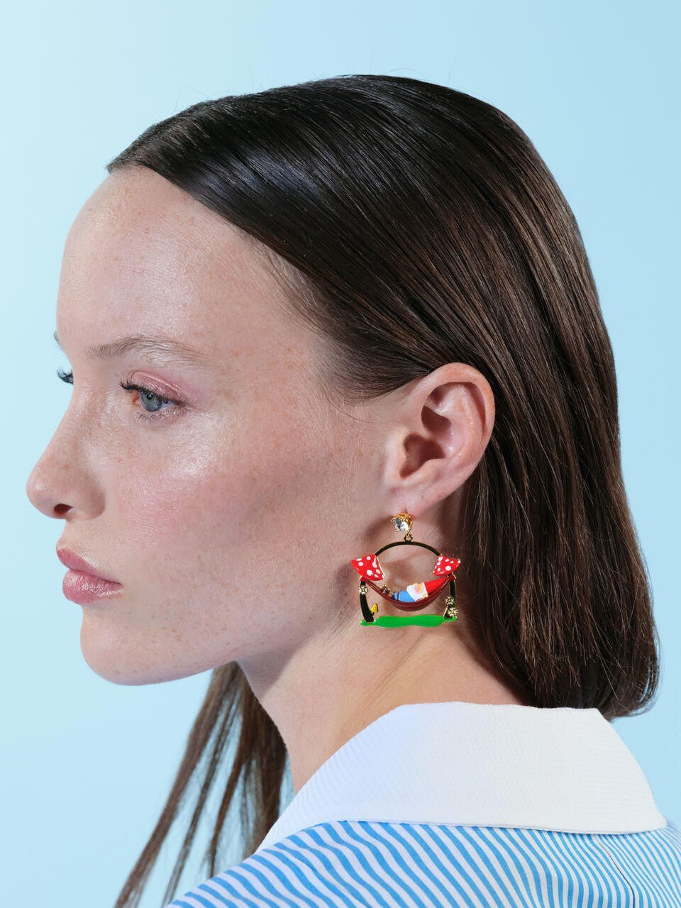 Garden Gnome On A Hammock Earrings | ARCP1021 - Les Nereides