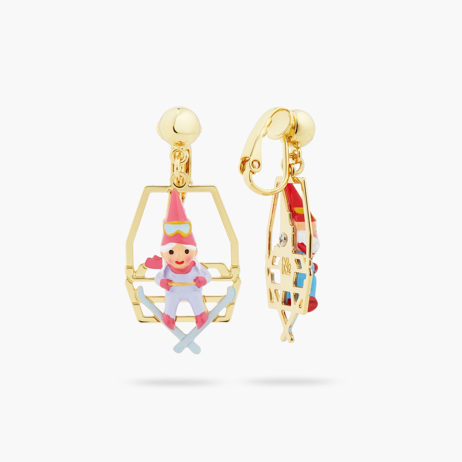 Garden Gnomes Sitting On Chairlift Earrings | ASCP1111 - Les Nereides