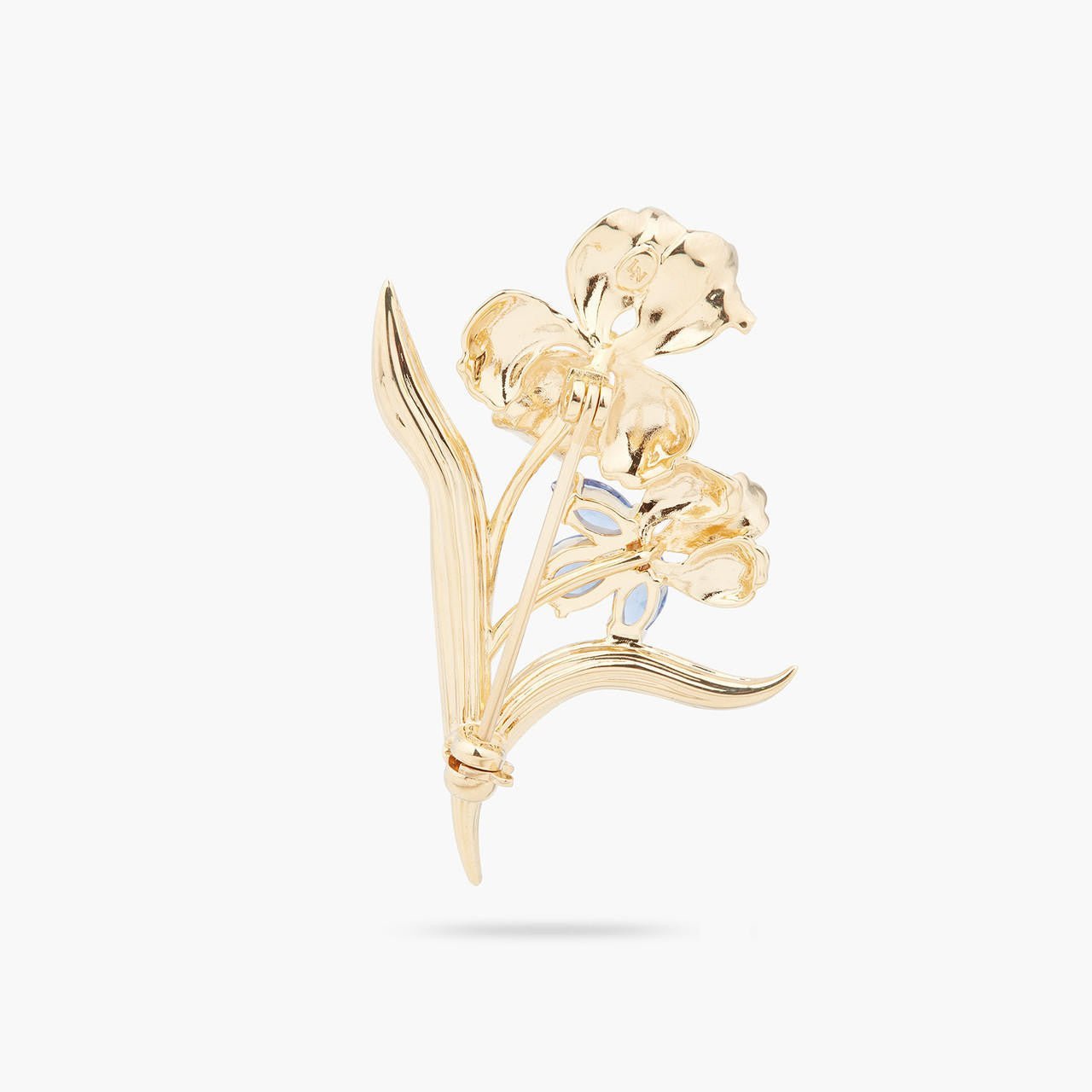 Gold Iris And Blue Crystal Brooch | ARNF5011 - Les Nereides