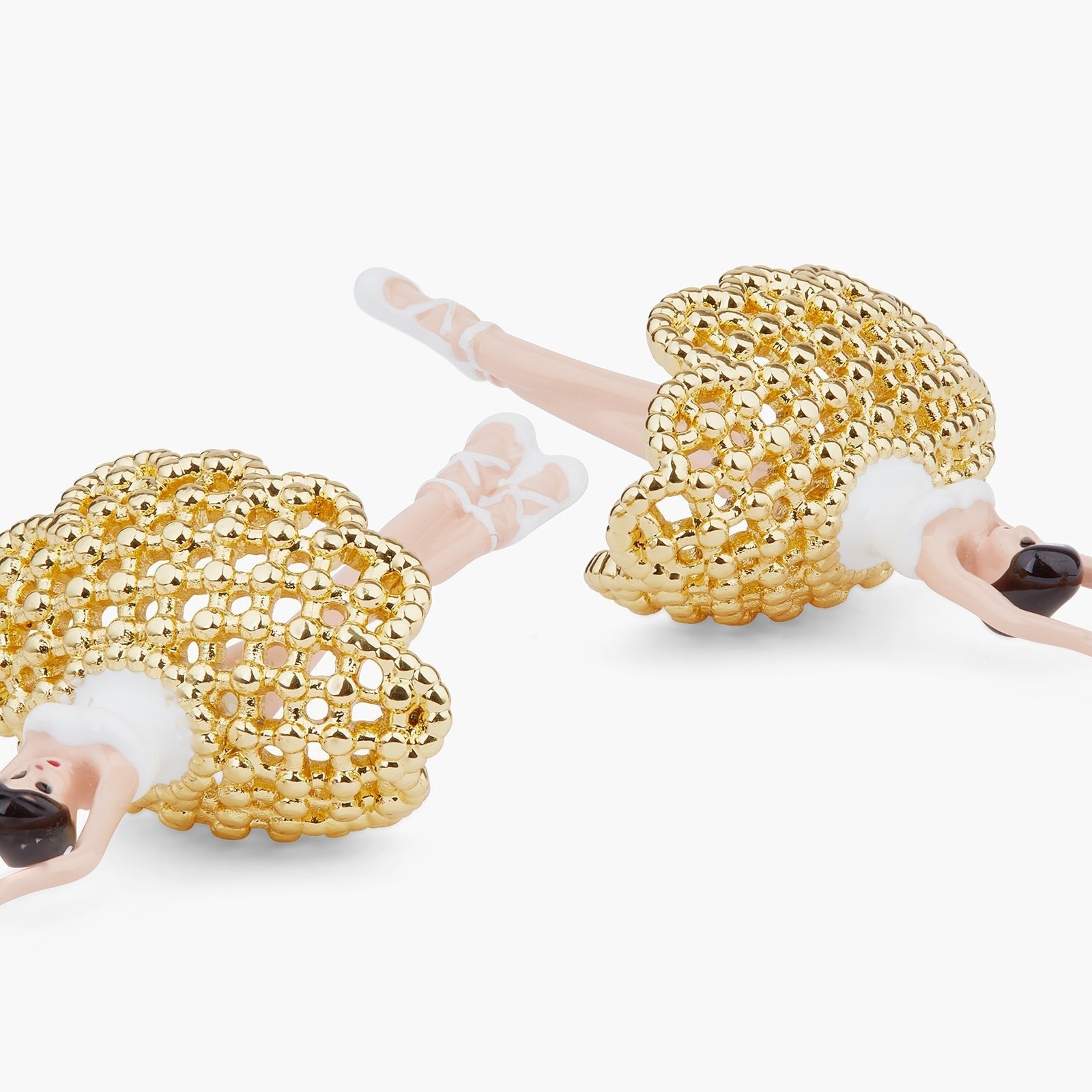 Gold Lace Tutu Ballerina Earrings | ARDD1151 - Les Nereides