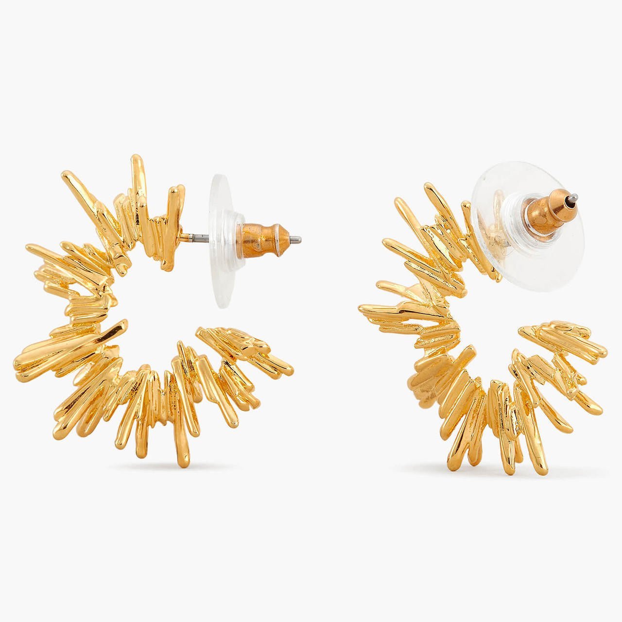 Gold Rock Hoop - Earrings | APTM1031 - Les Nereides