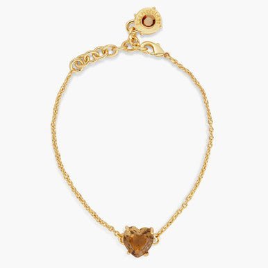 Golden Brown Diamantine Fine Heart Bracelet | APLD2531 - Les Nereides