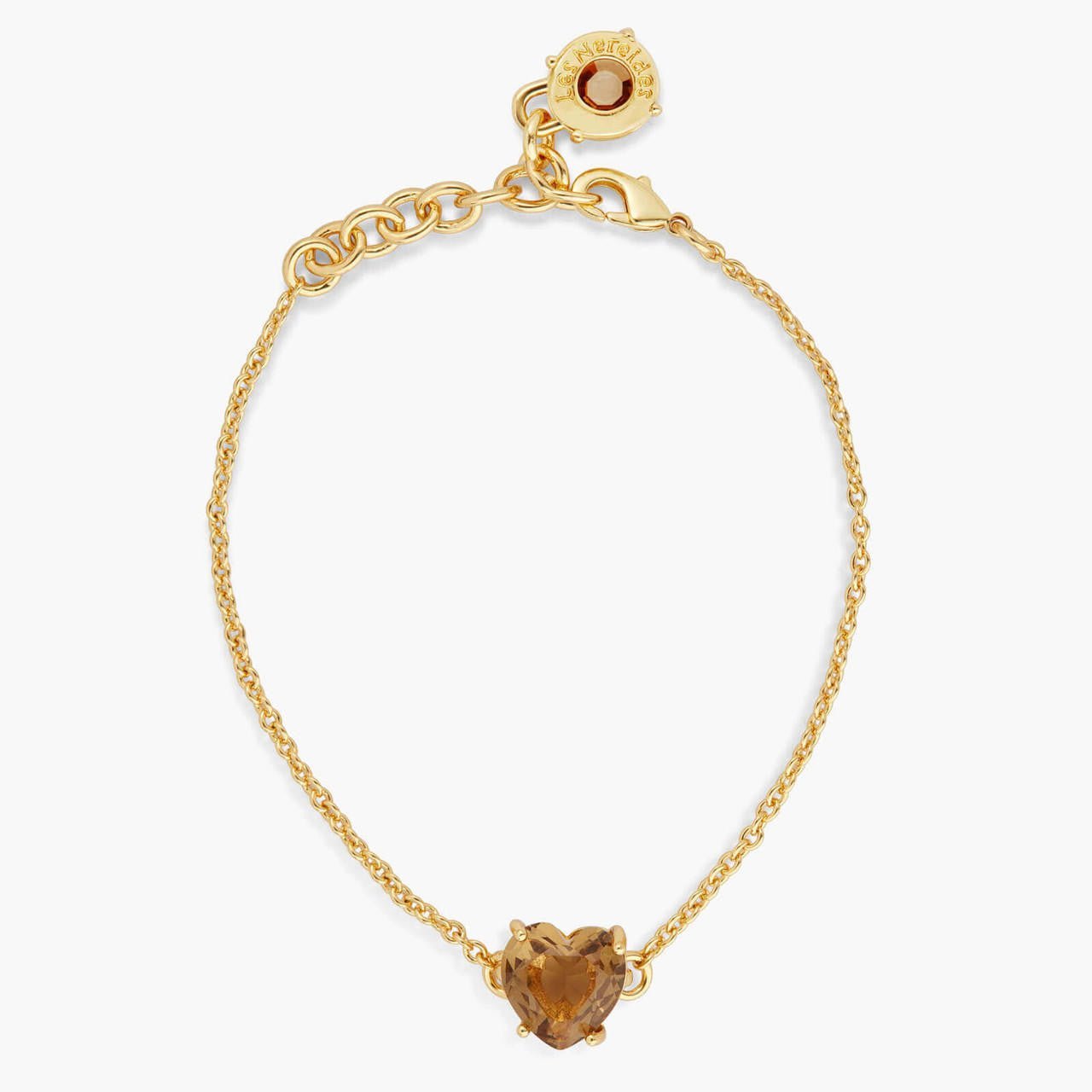 Golden Brown Diamantine Fine Heart Bracelet | APLD2531 - Les Nereides