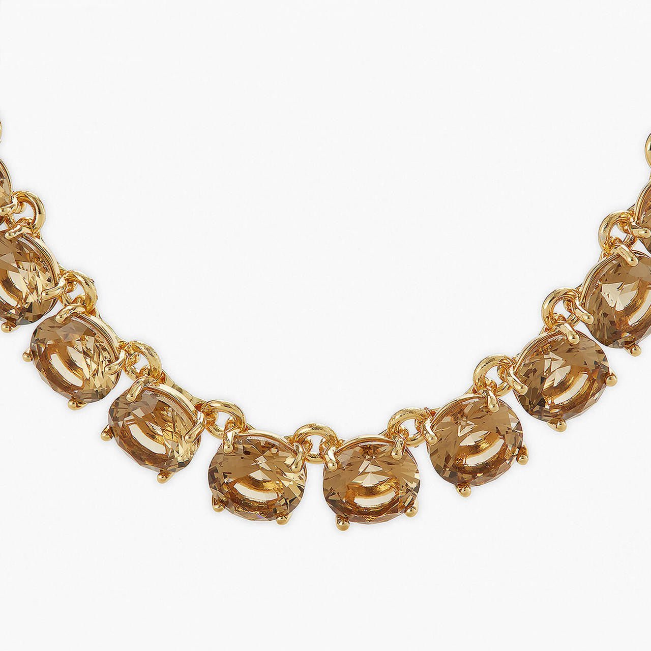 Golden Brown Diamantine Round Stone Choker | APLD3321 - Les Nereides
