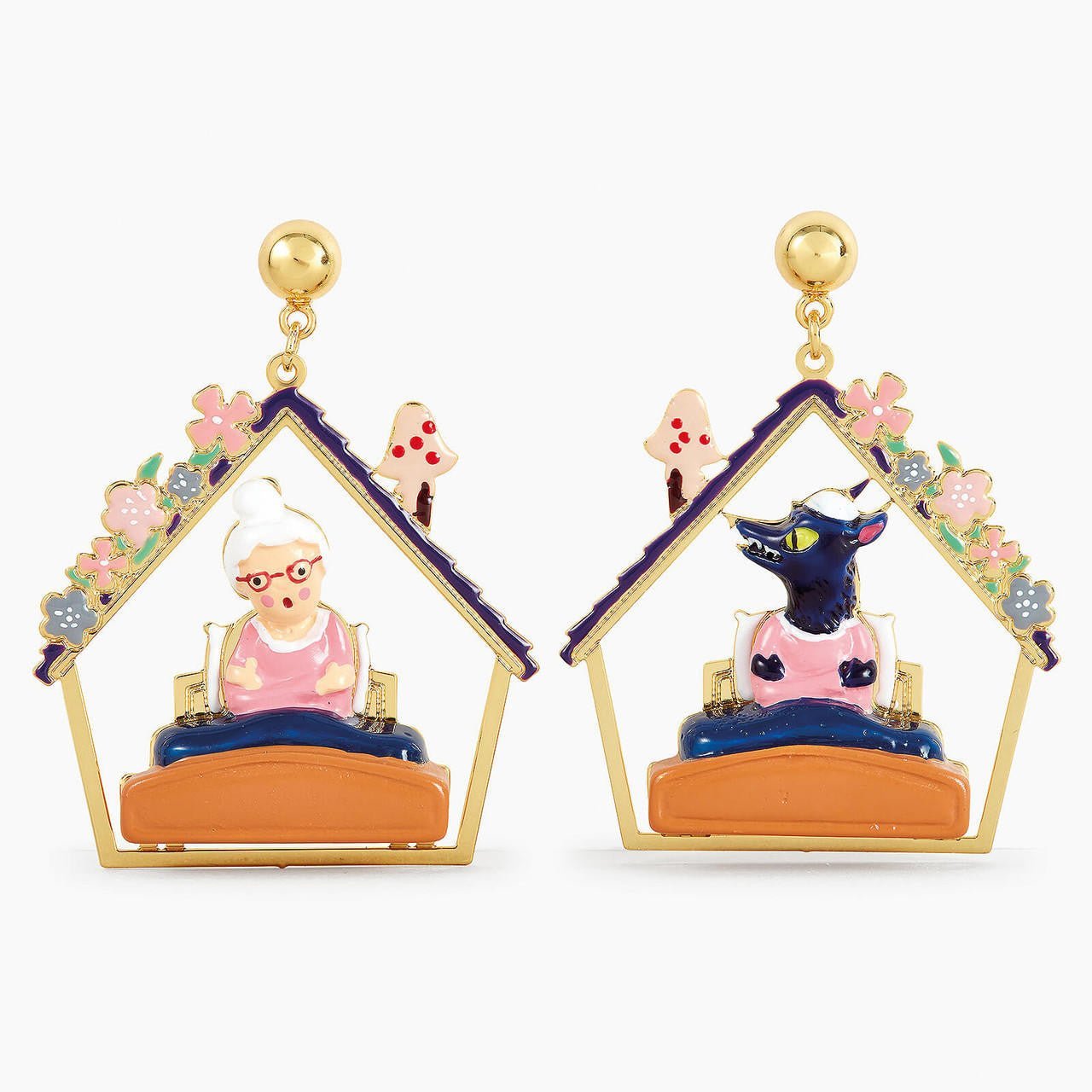Grandmother And Big Bad Wolf Earrings | APBB1051 - Les Nereides