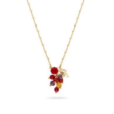 Grapes And Gold - Plated Vine Leaf Pendant Necklace | AQVT3031 - Les Nereides